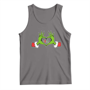 Funny Six Seven Christmas 67 Meme Gen Alpha Elf Heart Hands Tank Top TS11 Deep Heather Print Your Wear