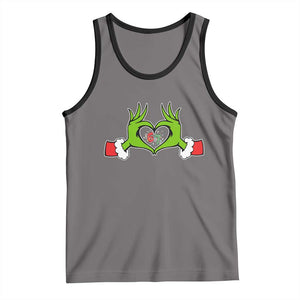 Funny Six Seven Christmas 67 Meme Gen Alpha Elf Heart Hands Tank Top TS11 Deep Heather Black Print Your Wear
