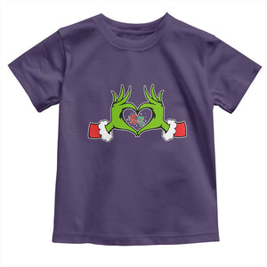 Funny Six Seven Christmas 67 Meme Gen Alpha Elf Heart Hands Toddler T Shirt TS11 Purple Print Your Wear