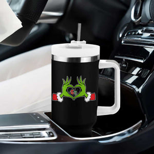 Funny Six Seven Christmas 67 Meme Gen Alpha Elf Heart Hands Tumbler With Handle TS11 Print Your Wear