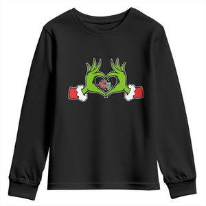 Funny Six Seven Christmas 67 Meme Gen Alpha Elf Heart Hands Youth Sweatshirt TS11 Black Print Your Wear