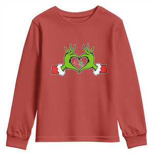 Funny Six Seven Christmas 67 Meme Gen Alpha Elf Heart Hands Youth Sweatshirt TS11 Red Print Your Wear