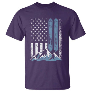 Alpine Skiing Skier T Shirt Vintage American Flag Winter Sport TS11 Purple Print Your Wear