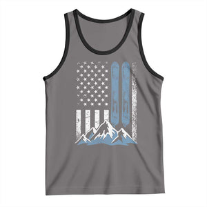 Funny Snowboarding Tank Top Vintage American Flag Snowboard Winter Sport TS11 Deep Heather Black Print Your Wear