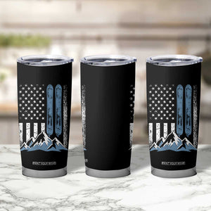 Funny Snowboarding Tumbler Cup Vintage American Flag Snowboard Winter Sport TS11 Print Your Wear