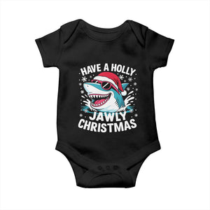 Funny Xmas Shark Baby Onesie Have A Holly Jawly Christmas Santa Hat TS11 Black Print Your Wear