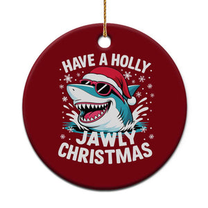 Funny Xmas Shark Ceramic Ornament Have A Holly Jawly Christmas Santa Hat TS11 1pc Red Print Your Wear