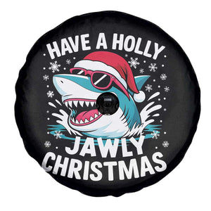 Funny Xmas Shark Spare Tire Cover Have A Holly Jawly Christmas Santa Hat TS11 Print Your Wear