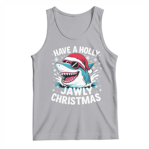Funny Xmas Shark Tank Top Have A Holly Jawly Christmas Santa Hat TS11 Athletic Heather Print Your Wear