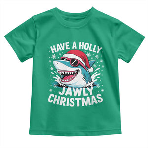 Funny Xmas Shark Toddler T Shirt Have A Holly Jawly Christmas Santa Hat TS11 Irish Green Print Your Wear