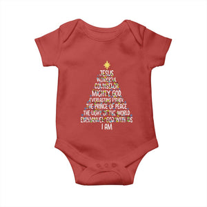 Christian Christmas Baby Onesie Jesus Wonderful Counselor Mighty God Xmas Tree TS11 Red Print Your Wear