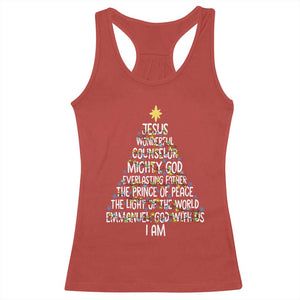 Christian Christmas Racerback Tank Top Jesus Wonderful Counselor Mighty God Xmas Tree TS11 Red Print Your Wear