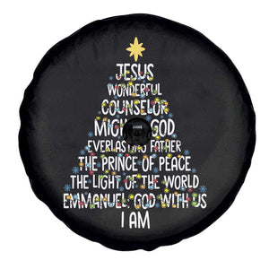 Christian Christmas Spare Tire Cover Jesus Wonderful Counselor Mighty God Xmas Tree TS11 Print Your Wear