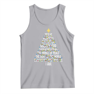 Christian Christmas Tank Top Jesus Wonderful Counselor Mighty God Xmas Tree TS11 Athletic Heather Print Your Wear