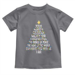 Christian Christmas Toddler T Shirt Jesus Wonderful Counselor Mighty God Xmas Tree TS11 Charcoal Print Your Wear