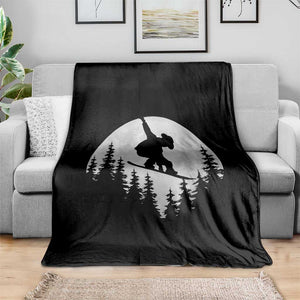Funny Snowboard Cowboy Moon Snowboarding Winter Sports Throw Blanket TS11 Print Your Wear