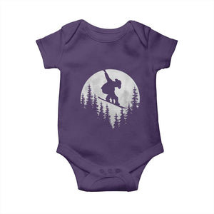 Funny Snowboard Cowboy Moon Snowboarding Winter Sports Baby Onesie TS11 Purple Print Your Wear
