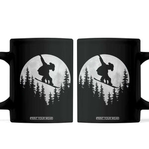 Funny Snowboard Cowboy Moon Snowboarding Winter Sports Coffee Mug TS11 Black Print Your Wear