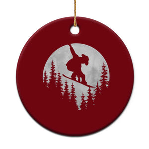 Funny Snowboard Cowboy Moon Snowboarding Winter Sports Ceramic Ornament TS11 1pc Red Print Your Wear