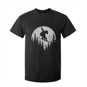 Funny Snowboard Cowboy Moon Snowboarding Winter Sports T Shirt For Kid TS11 Black Print Your Wear