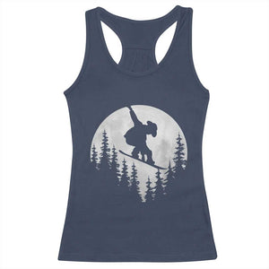 Funny Snowboard Cowboy Moon Snowboarding Winter Sports Racerback Tank Top TS11 Navy Print Your Wear