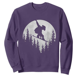 Funny Snowboard Cowboy Moon Snowboarding Winter Sports Sweatshirt TS11 Purple Print Your Wear