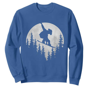 Funny Snowboard Cowboy Moon Snowboarding Winter Sports Sweatshirt TS11 Royal Blue Print Your Wear