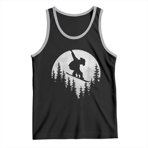 Funny Snowboard Cowboy Moon Snowboarding Winter Sports Tank Top TS11 Black Athletic Heather Print Your Wear