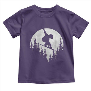 Funny Snowboard Cowboy Moon Snowboarding Winter Sports Toddler T Shirt TS11 Purple Print Your Wear