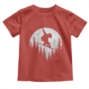 Funny Snowboard Cowboy Moon Snowboarding Winter Sports Toddler T Shirt TS11 Red Print Your Wear