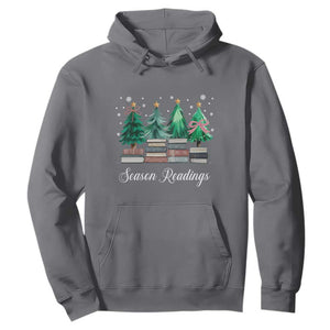 Funny Christmas Book Hoodie Season Readings Xmas Tree Bookworm Teacher Librarian TS11 Charcoal Print Your Wear