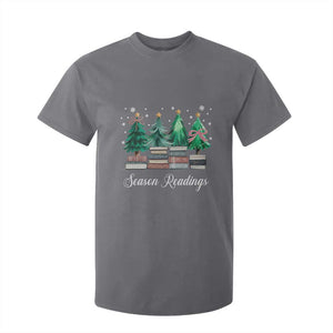 Funny Christmas Book T Shirt For Kid Season Readings Xmas Tree Bookworm Teacher Librarian TS11 Charcoal Print Your Wear
