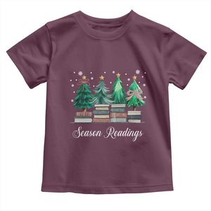 Funny Christmas Book Toddler T Shirt Season Readings Xmas Tree Bookworm Teacher Librarian TS11 Maroon Print Your Wear