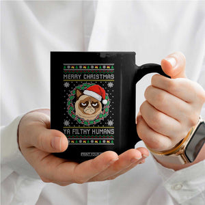 Merry Christmas Ya Filthy Humans Cat Coffee Mug Funny Xmas Grumpy Cat TS11 Print Your Wear
