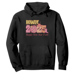 Howdy 2025 Hoodie Happy New Year Y'all Sparkling Cowgirl TS11 Black Print Your Wear