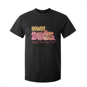 Howdy 2025 T Shirt For Kid Happy New Year Y'all Sparkling Cowgirl TS11 Black Print Your Wear