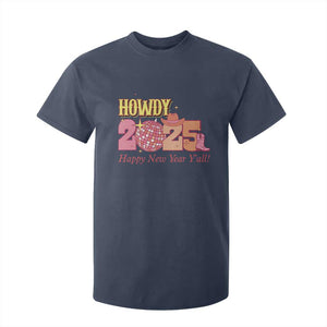 Howdy 2025 T Shirt For Kid Happy New Year Y'all Sparkling Cowgirl TS11 Navy Print Your Wear