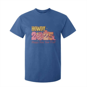 Howdy 2025 T Shirt For Kid Happy New Year Y'all Sparkling Cowgirl TS11 Royal Blue Print Your Wear