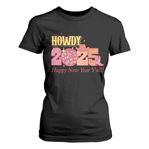 Howdy 2025 T Shirt For Women Happy New Year Y'all Sparkling Cowgirl TS11 Black Print Your Wear
