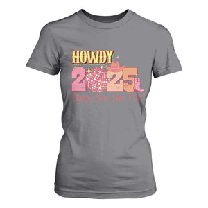 Howdy 2025 T Shirt For Women Happy New Year Y'all Sparkling Cowgirl TS11 Charcoal Print Your Wear