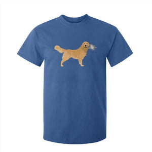 Funny Golden Retriever Dog New Year 2025 Fireworks T Shirt For Kid TS11 Royal Blue Print Your Wear
