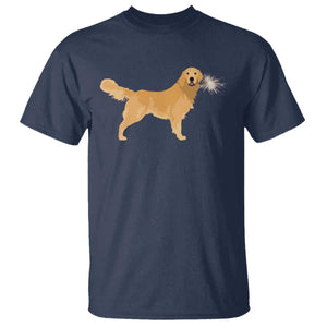 Funny Golden Retriever Dog New Year 2025 Fireworks T Shirt TS11 Navy Print Your Wear
