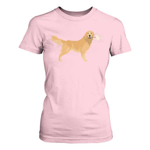 Funny Golden Retriever Dog New Year 2025 Fireworks T Shirt For Women TS11 Light Pink Print Your Wear
