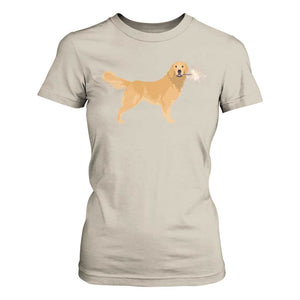 Funny Golden Retriever Dog New Year 2025 Fireworks T Shirt For Women TS11 Sand Print Your Wear