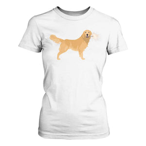 Funny Golden Retriever Dog New Year 2025 Fireworks T Shirt For Women TS11 White Print Your Wear