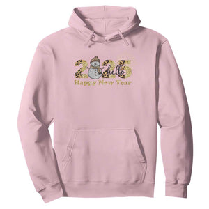 Hello 2025 Happy New Year Hoodie Fireworks Snowman TS11 Light Pink Print Your Wear