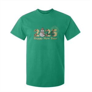 Hello 2025 Happy New Year T Shirt For Kid Fireworks Snowman TS11 Irish Green Print Your Wear