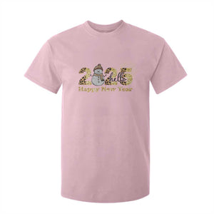 Hello 2025 Happy New Year T Shirt For Kid Fireworks Snowman TS11 Light Pink Print Your Wear