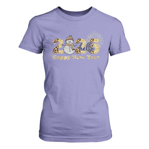 Hello 2025 Happy New Year T Shirt For Women Fireworks Snowman TS11 Violet Print Your Wear