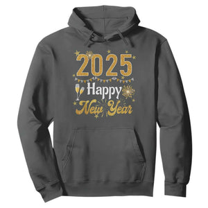 Happy New Year 2025 Hoodie New Year's Eve Party Family Matching TS11 Dark Heather Print Your Wear